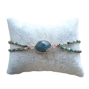 African Turquoise Connector Bracelet – detail view