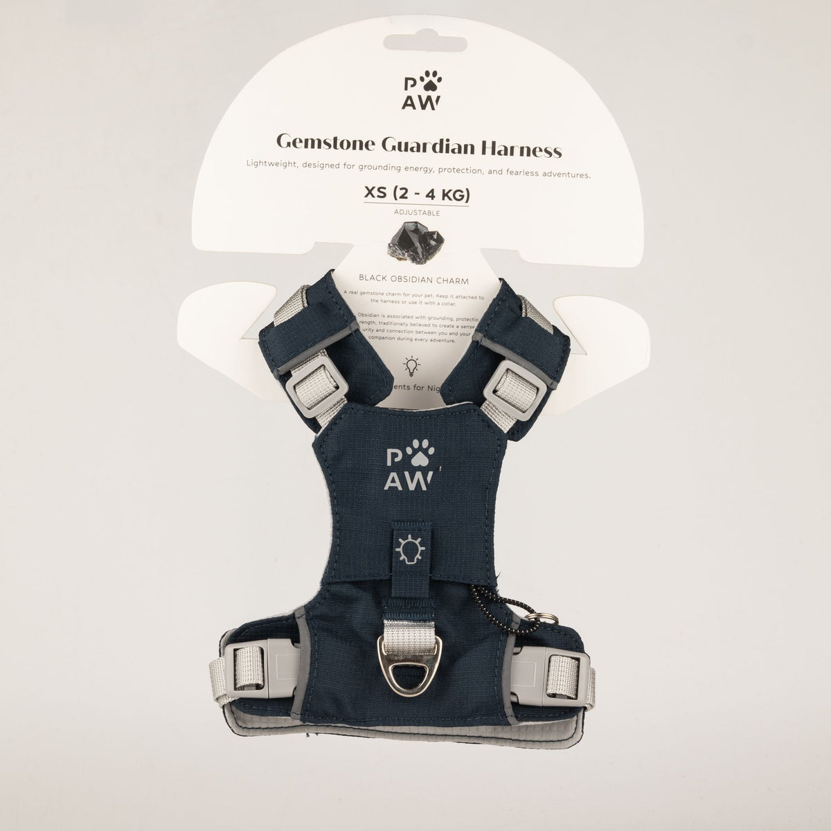 Gemstone Step-in Harness | Rock Grey · Black Obsidian · Size XS