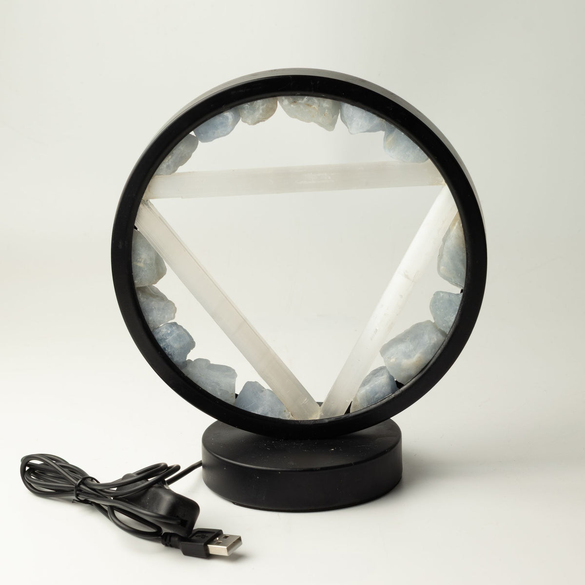 Gemstone Halo Lamp – Water · Aquamarine & Selenite – packaging