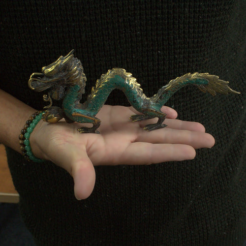 Brass Dragon with Pearl – Feng Shui – detail view