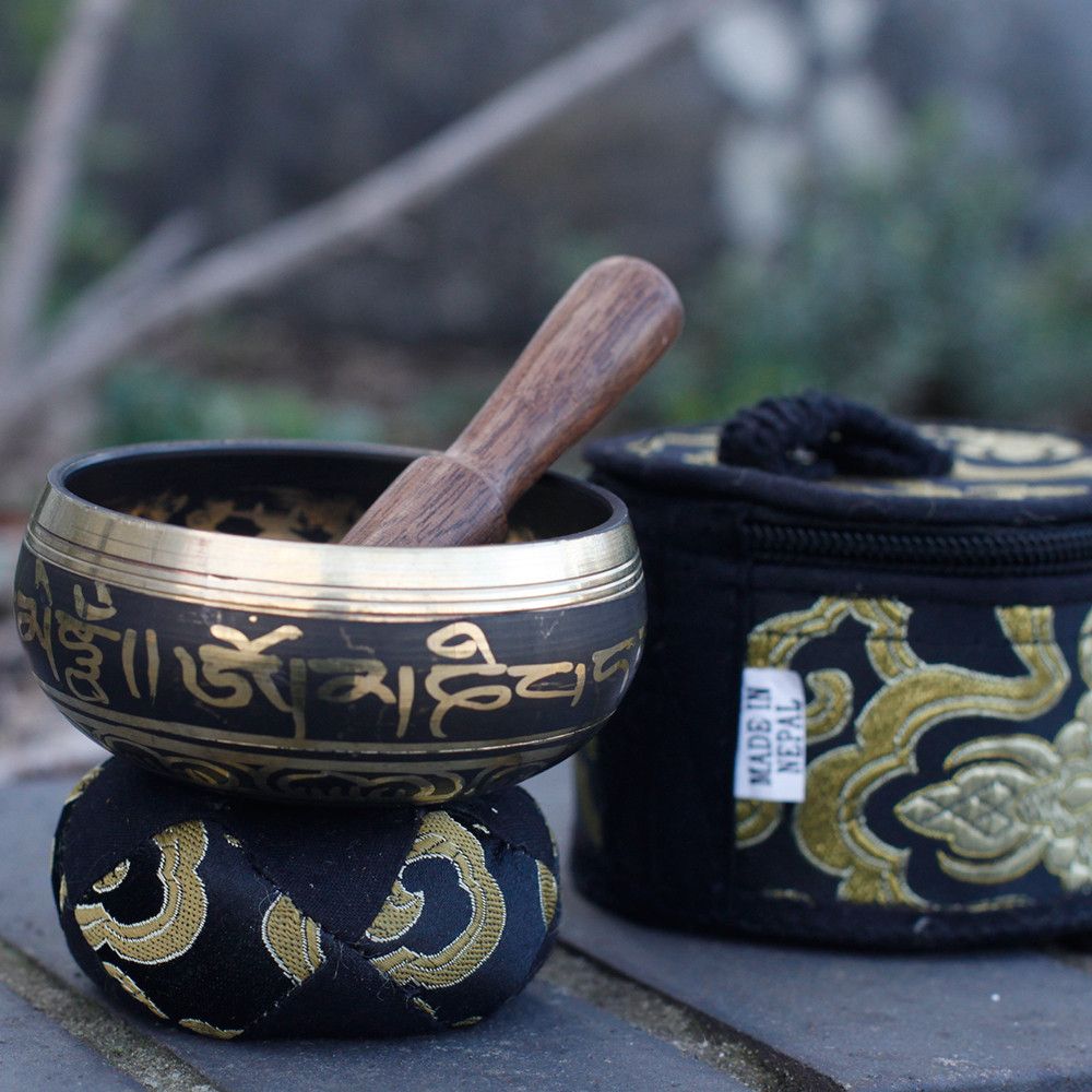 Mini Singing Bowl Gift Set – Black – packaging