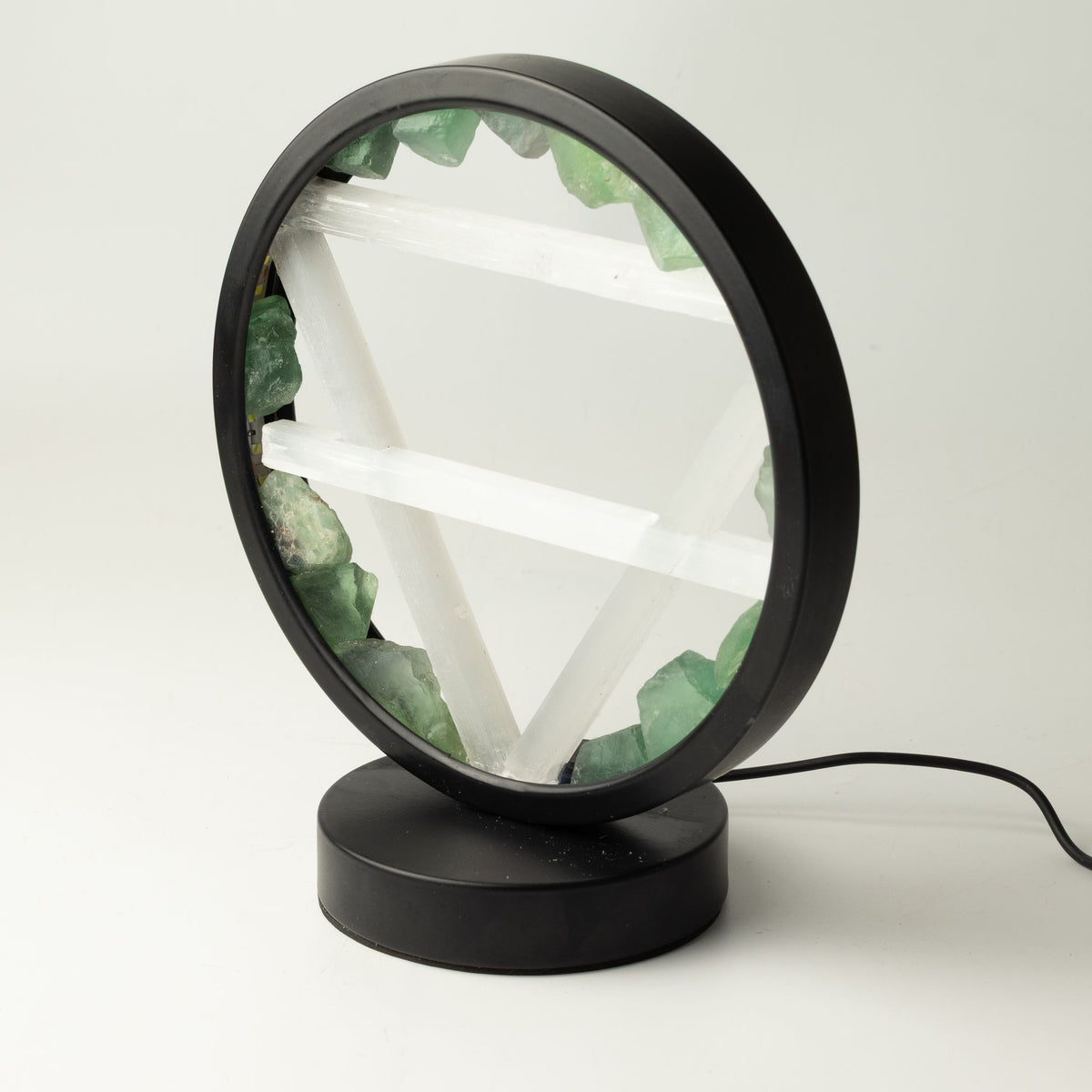 Gemstone Halo Lamp – Earth · Aventurine & Selenite – another angle