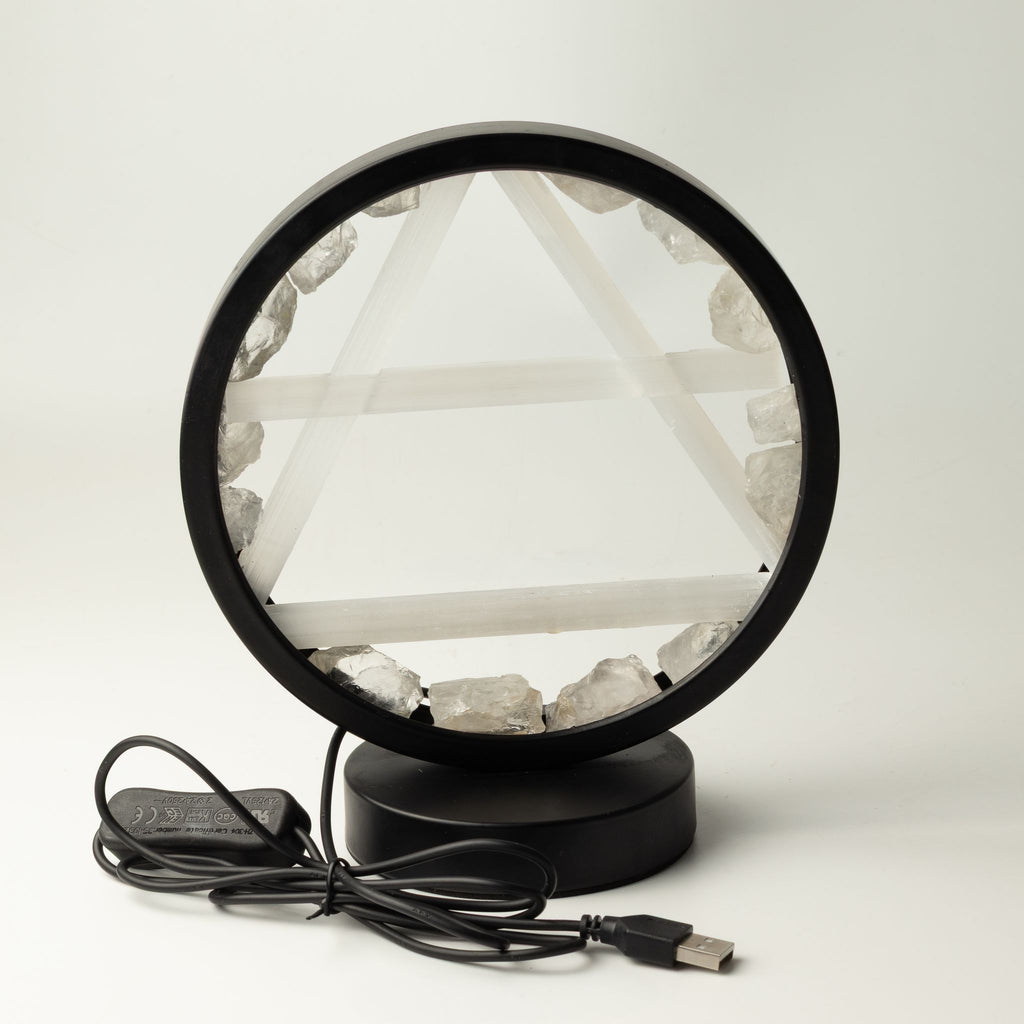 Gemstone Halo Lamp – Air · Clear Quartz & Selenite – packaging