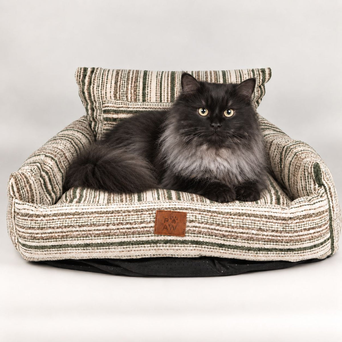 Mini Dog Sofa | Brown Stripes · Small