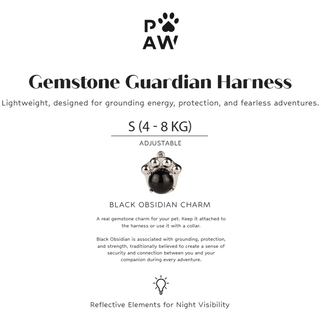 Gemstone Step-in Harness | Rock Grey · Black Obsidian · Size S