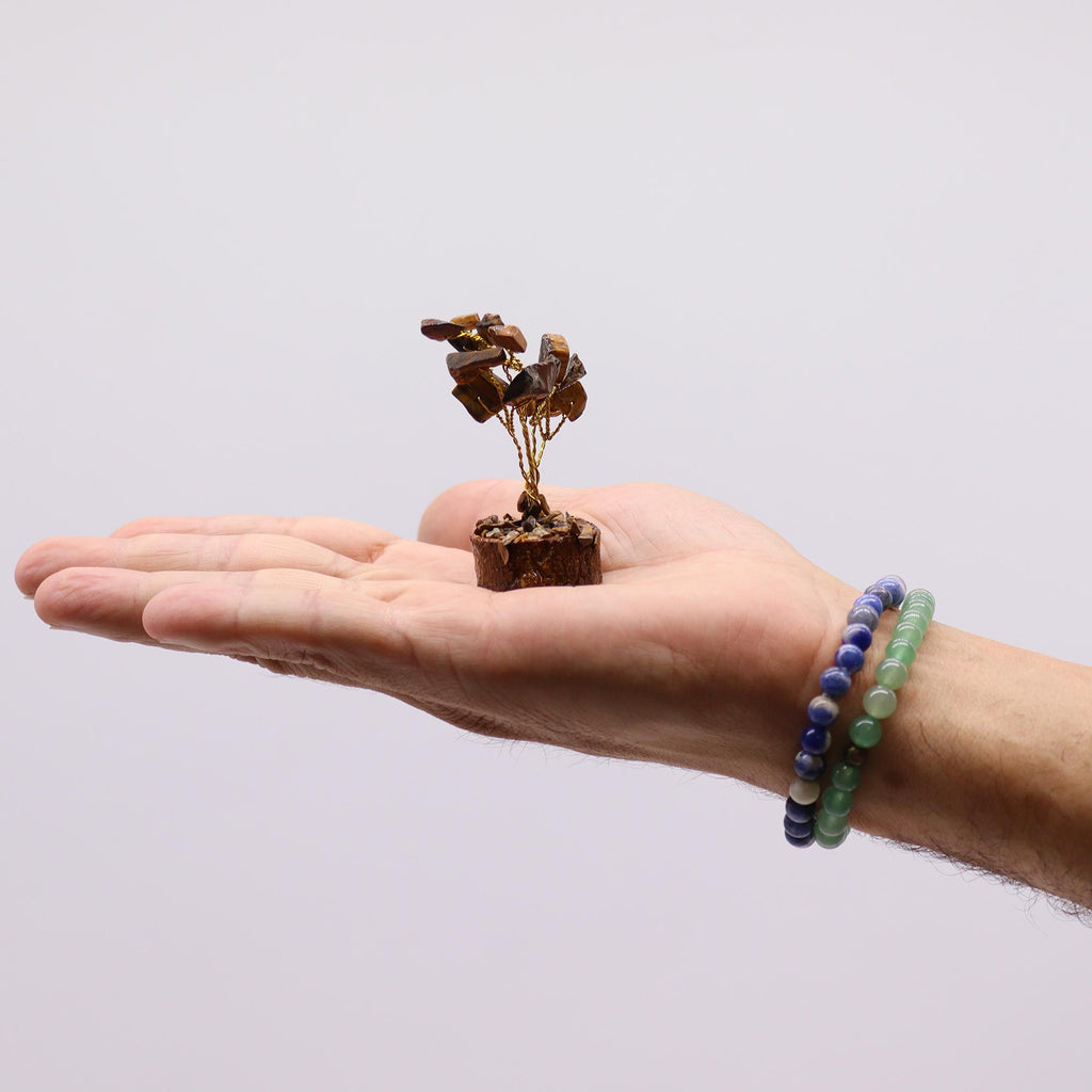 Mini Gemstone Tree – Tiger's Eye – styled view