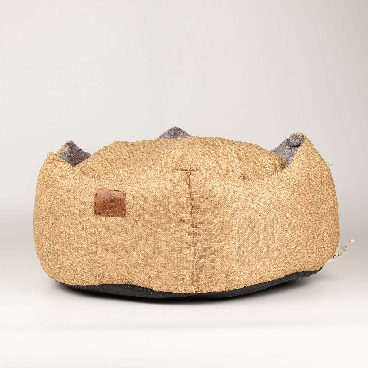 Round Dog Bed | Sand & Grey · Royal Crown