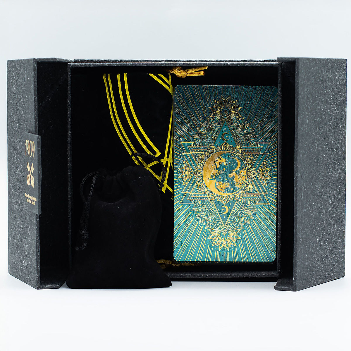 Tarot Deck – Gold & Turquoise · Gift Set – styled view