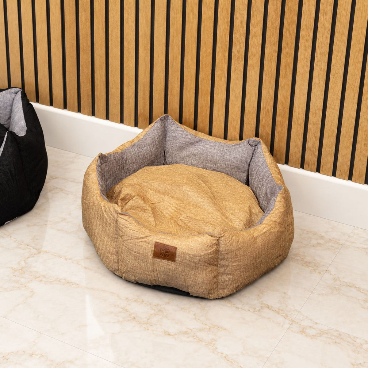 Round Dog Bed | Sand & Grey · Royal Crown