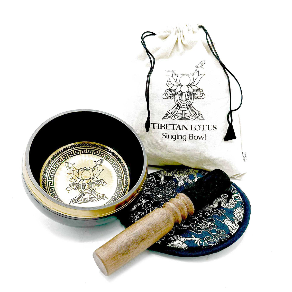 Singing Bowl Gift Set – Lotus Flower · 14 cm by Chapter 9 Copenhagen