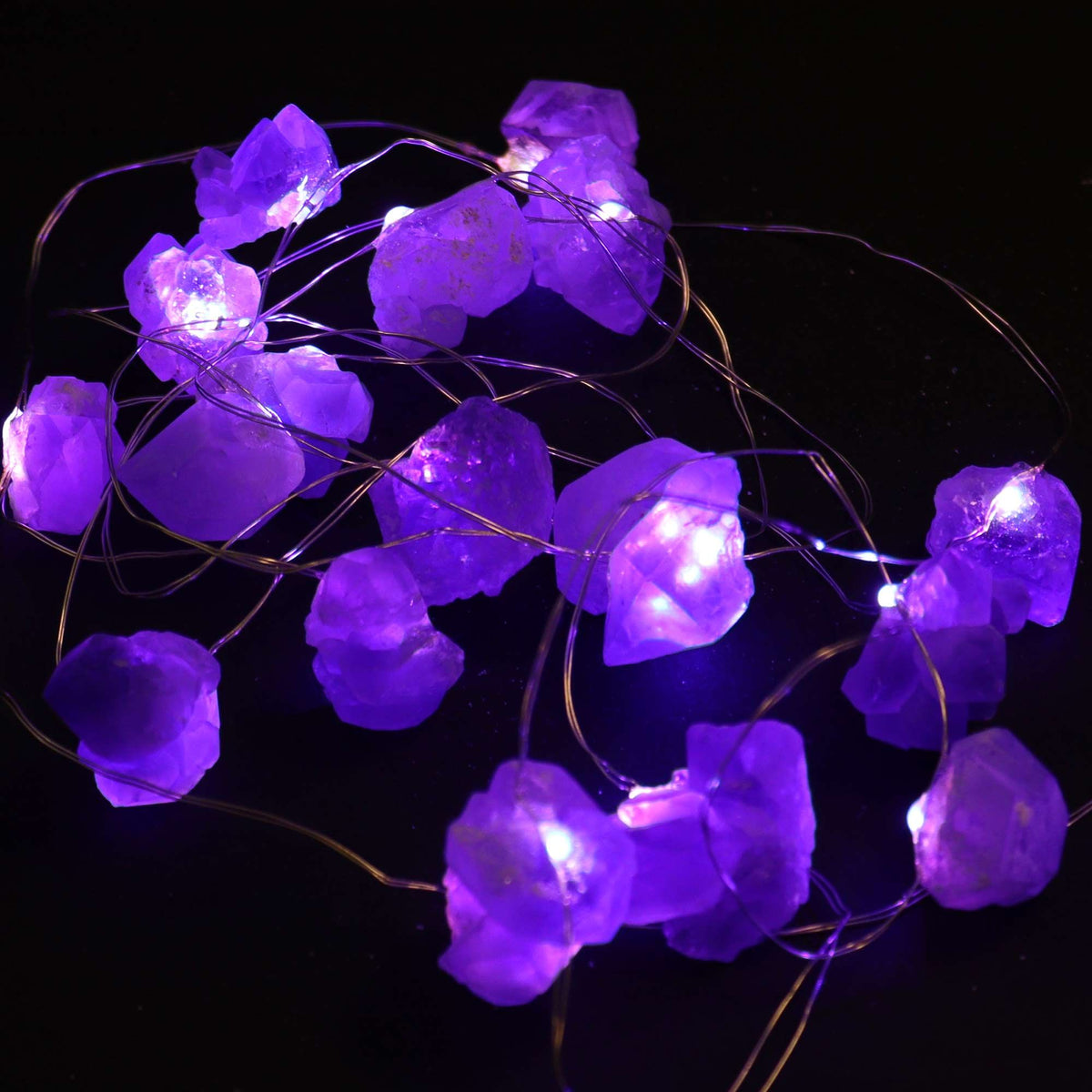 Gemstone Light String – Amethyst – another angle