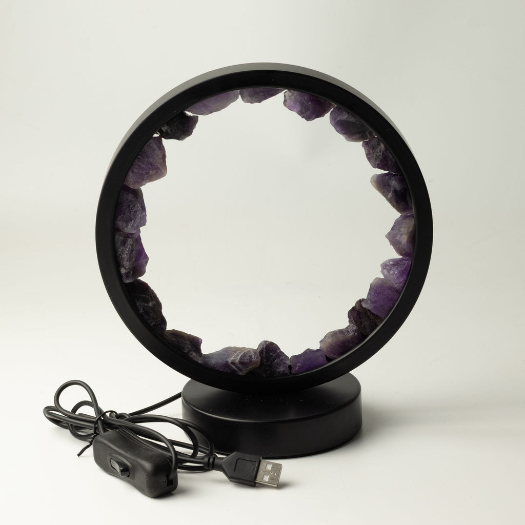 Gemstone Halo Lamp – Amethyst – size view