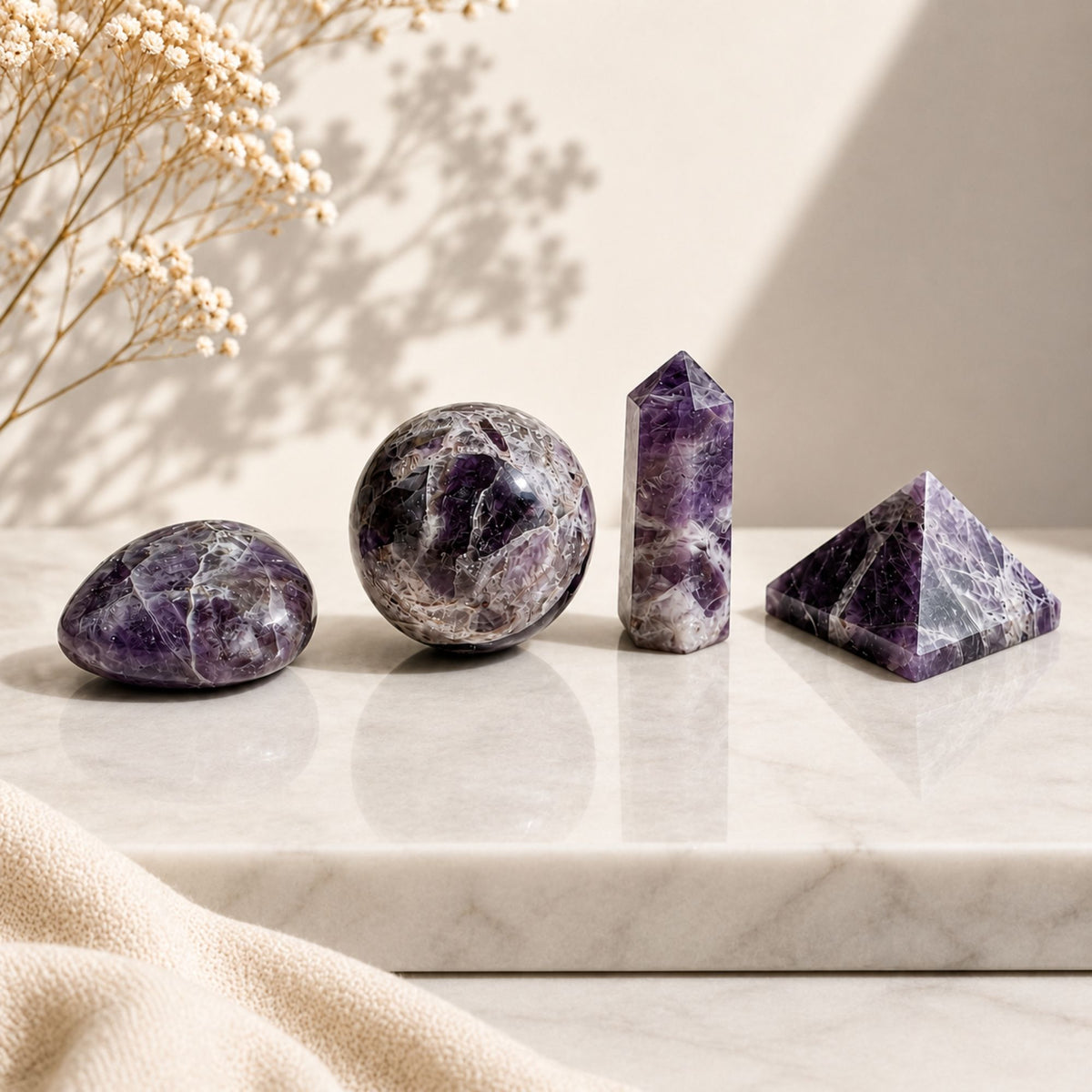 Four Shapes Gift Set – Amethyst – another angle