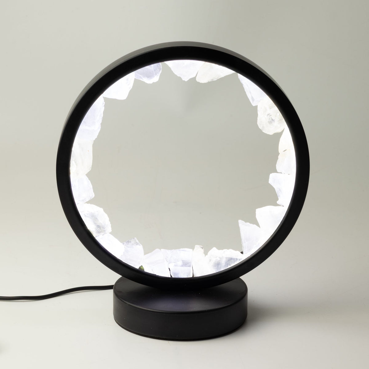 Gemstone Halo Lamp – Clear Quartz – product view