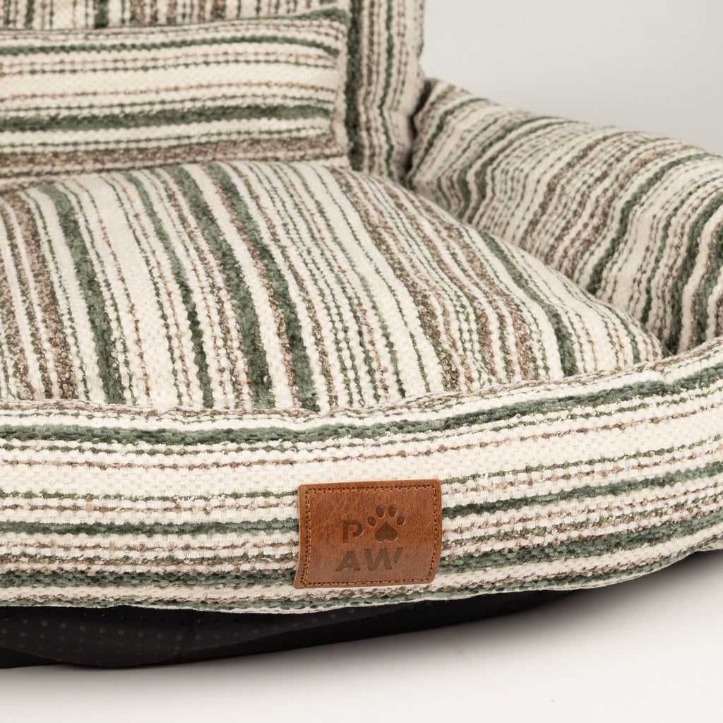 Mini Dog Sofa | Brown Stripes · Small