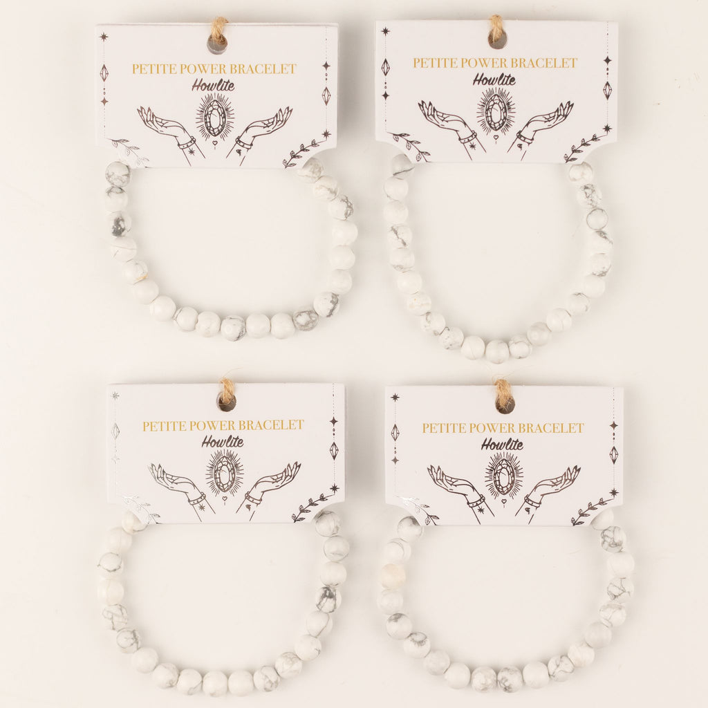 Petite Gemstone Bracelet – Howlite – size view
