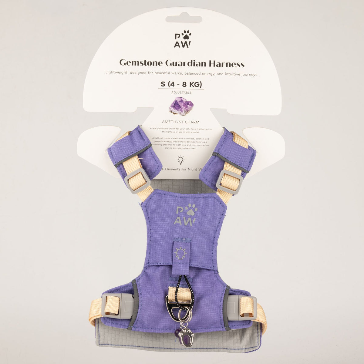 Gemstone Step-in Harness | Lavender · Amethyst · Size S