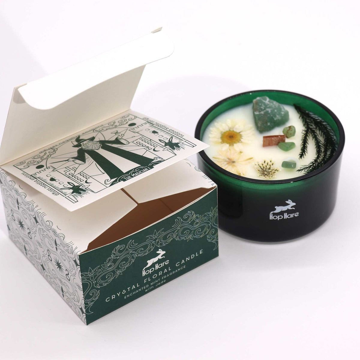 Crystal Flower Candle – The Magician · Fresh Mint – packaging