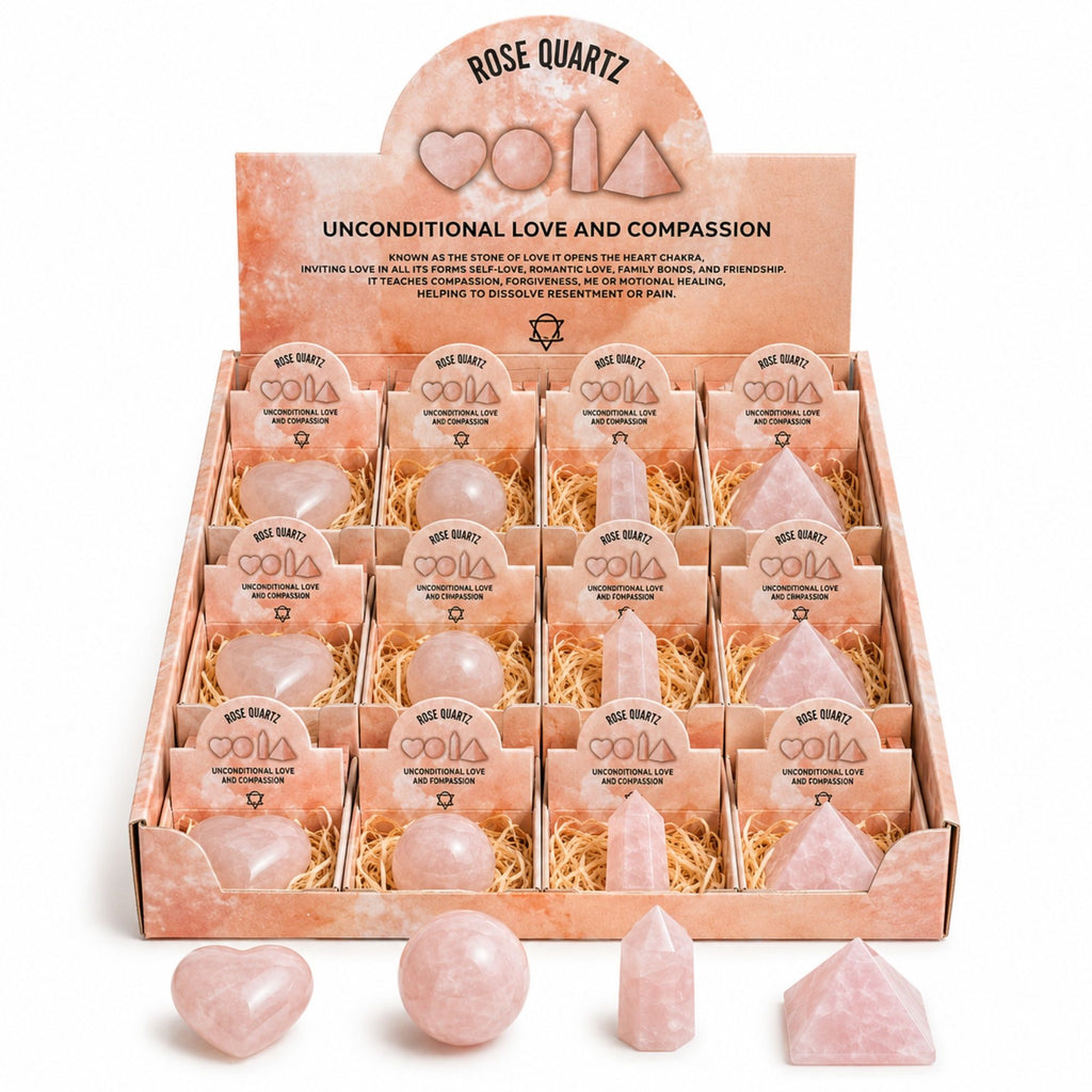 Four Shapes Gift Set – Rose Quartz – close-up