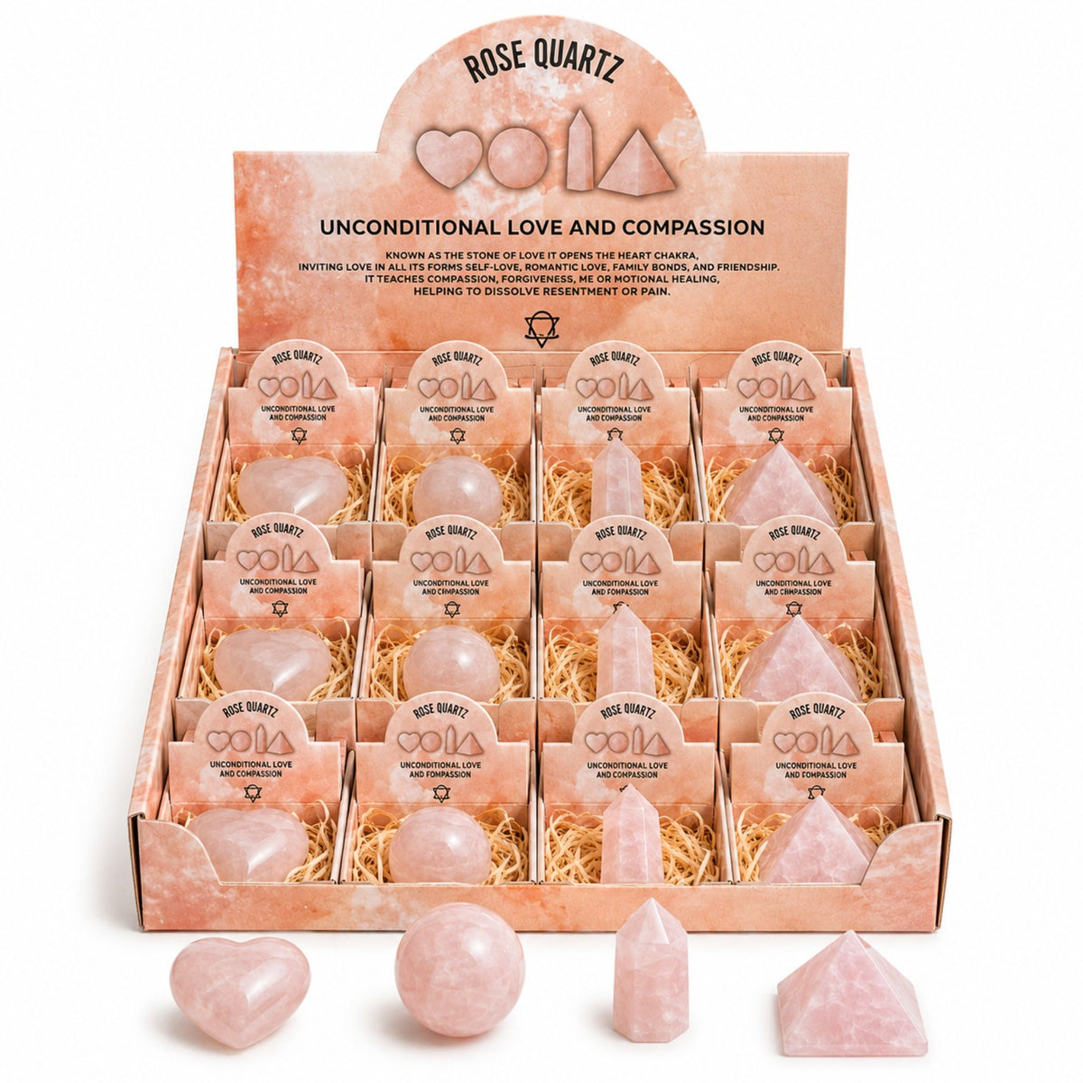 Four Shapes Gift Set – Rose Quartz – close-up