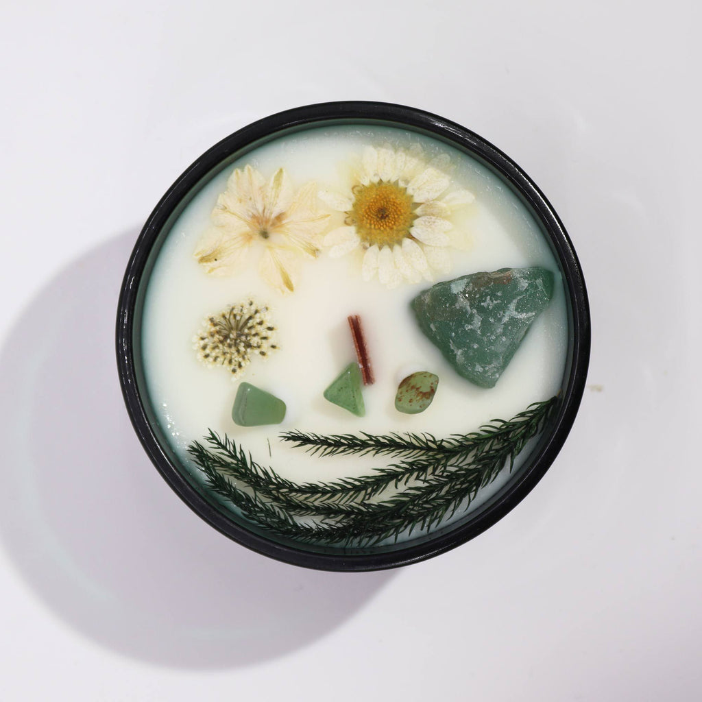 Crystal Flower Candle – The Magician · Fresh Mint – another angle