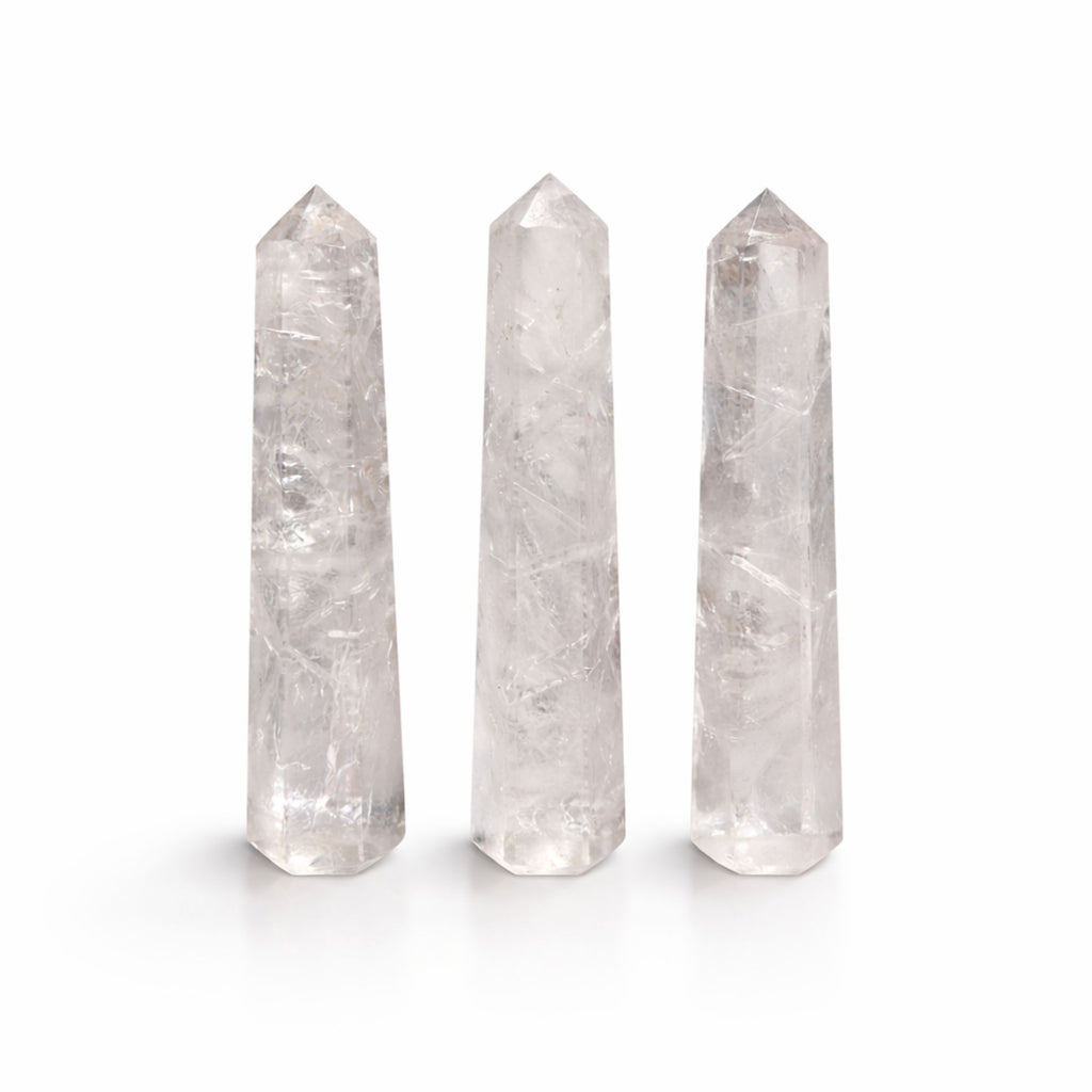 Obelisk Point – Clear Quartz · 11 cm – detail view