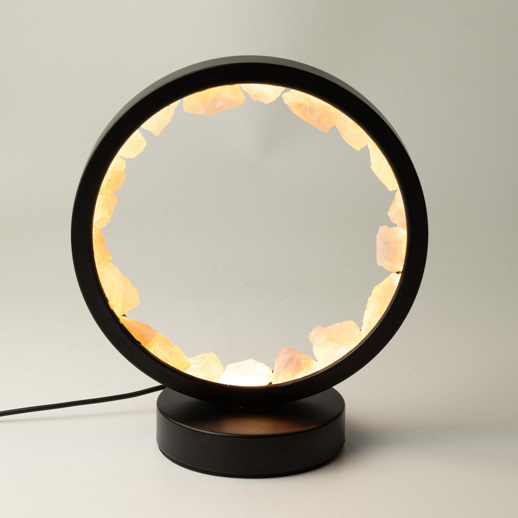 Gemstone Halo Lamp – Rose Quartz – product view