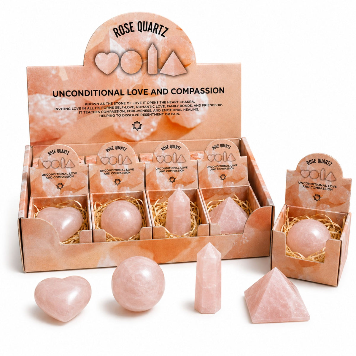 Four Shapes Gift Set – Rose Quartz – another angle