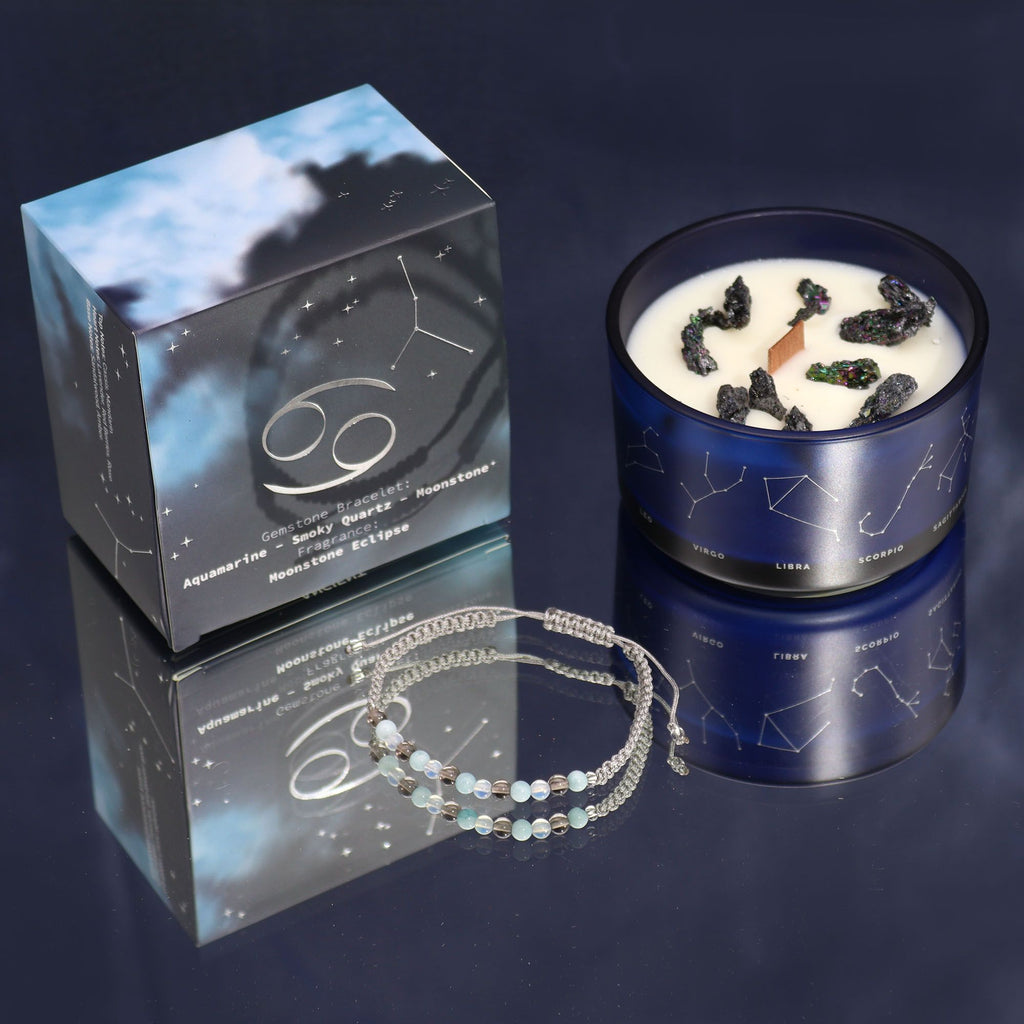 Written in the Stars – Cancer · Zodiac Candle & Gemstone Bracelet – detail view