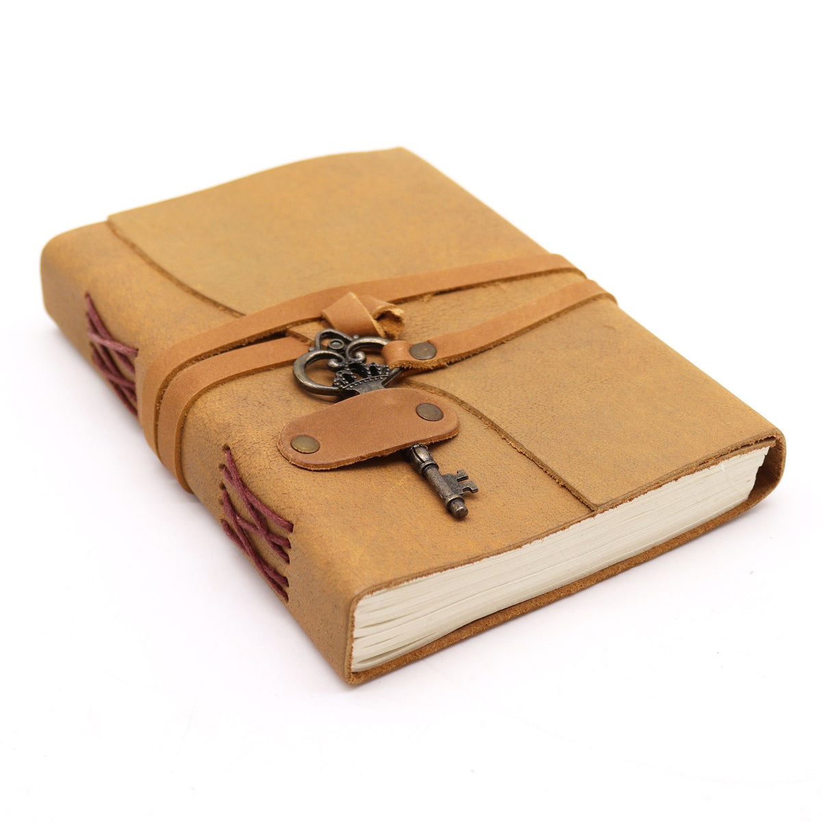 Leather Journal with Key | Oiled Tan Leather · 200 Pages