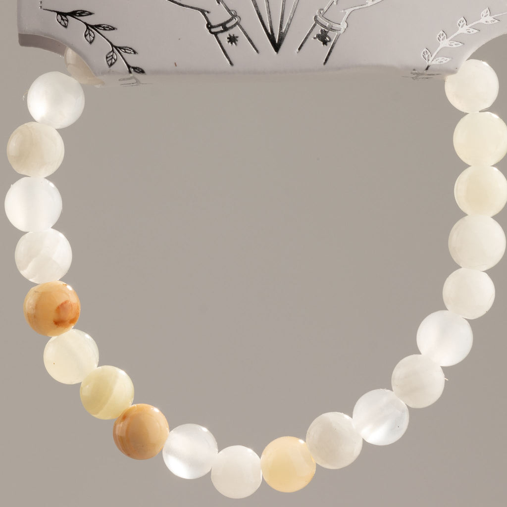 Petite Gemstone Bracelet – Moon Jade – close-up