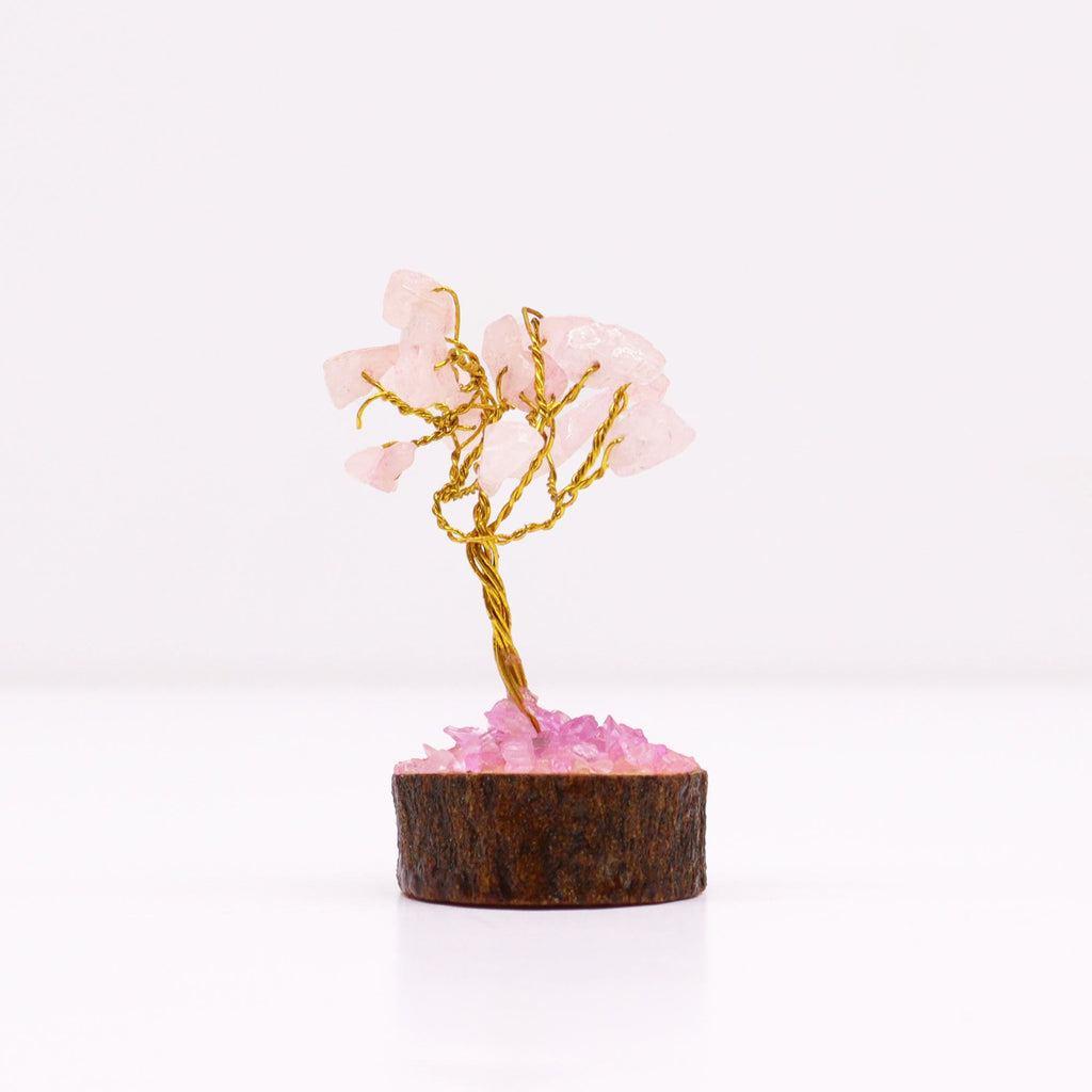 Mini Gemstone Tree – Rose Quartz – close-up