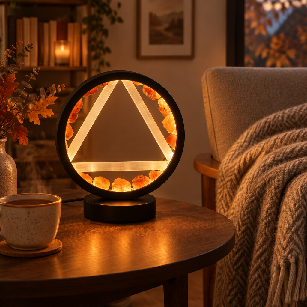 Gemstone Halo Lamp – Fire · Carnelian & Selenite by Chapter 9 Copenhagen