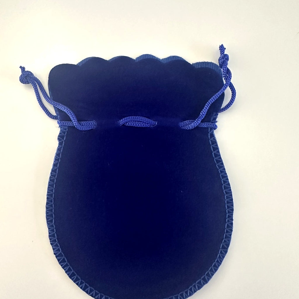 Blue velvet pouch